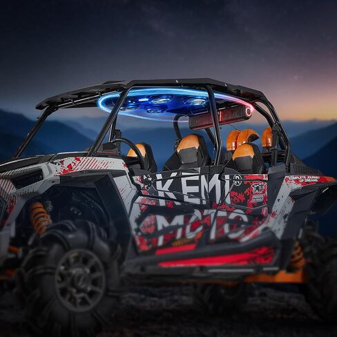 KEMIMOTO XP4 1000 Audio Roof Compatible with Polaris RZR XP4 1000 (2014-2023), 500W Lightweight UTV Stereo System, IP66 Waterproof Bluetooth, Multicolor Lights, Midnight Party Mode in Saudi Arabia