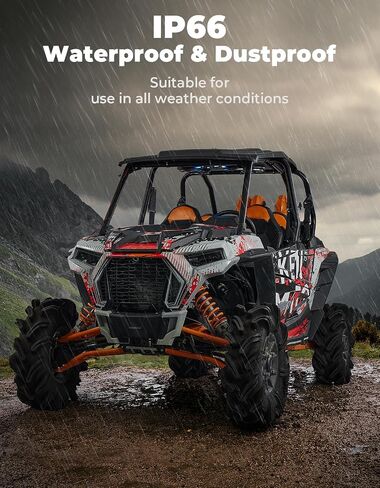 KEMIMOTO XP4 1000 Audio Roof Compatible with Polaris RZR XP4 1000 (2014-2023), 500W Lightweight UTV Stereo System, IP66 Waterproof Bluetooth, Multicolor Lights, Midnight Party Mode in Saudi Arabia