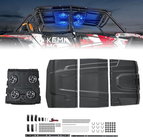 KEMIMOTO XP4 1000 Audio Roof Compatible with Polaris RZR XP4 1000 (2014-2023), 500W Lightweight UTV Stereo System, IP66 Waterproof Bluetooth, Multicolor Lights, Midnight Party Mode in Saudi Arabia