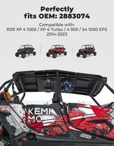 KEMIMOTO XP4 1000 Audio Roof Compatible with Polaris RZR XP4 1000 (2014-2023), 500W Lightweight UTV Stereo System, IP66 Waterproof Bluetooth, Multicolor Lights, Midnight Party Mode in Saudi Arabia