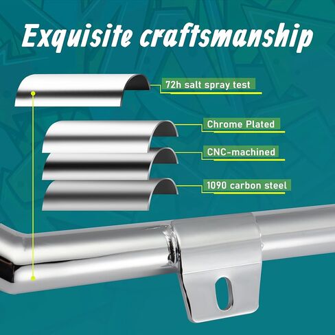MoKitDora Softail Meathook Engine Guard Highway Crash Bar 1.25 سم سمين لـ Harley 2000-2017 FL Heritage Classic Deluxe Fat Boy Models، أسود in Kuwait