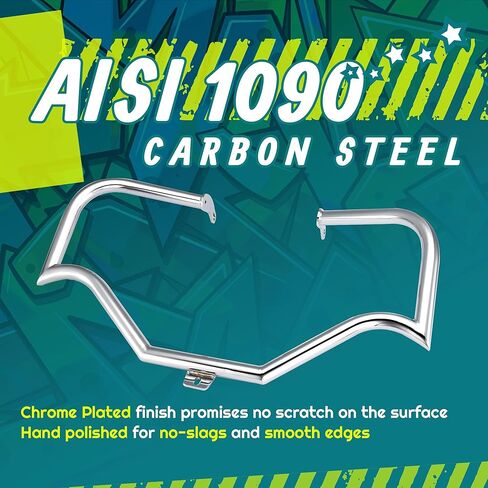 MoKitDora Softail Meathook Engine Guard Highway Crash Bar 1.25 سم سمين لـ Harley 2000-2017 FL Heritage Classic Deluxe Fat Boy Models، أسود in Kuwait