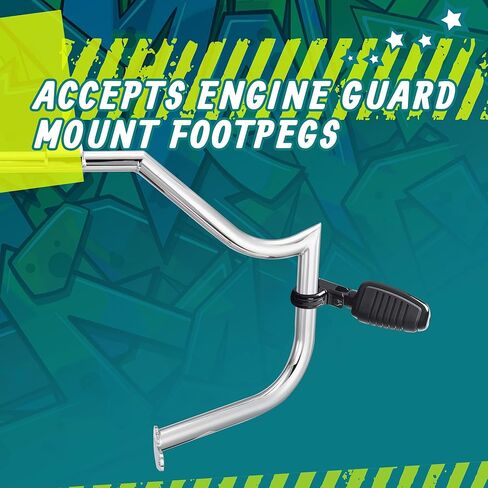 MoKitDora Softail Meathook Engine Guard Highway Crash Bar 1.25 سم سمين لـ Harley 2000-2017 FL Heritage Classic Deluxe Fat Boy Models، أسود in Kuwait