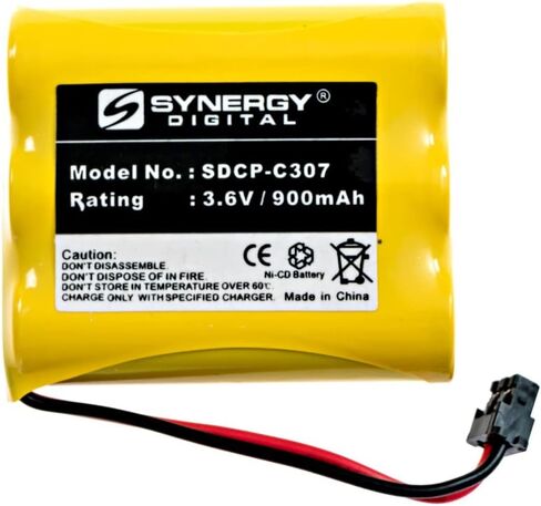 بطاريات الهاتف الرقمي اللاسلكي الرقمي ، متوافقة مع هاتف Panasonic HHR-P501 اللاسلكي ، (Ni-CD ، 3.6 فولت ، 900 مللي أمبير في الساعة) ، تشمل حزمة: 2 X SDCP-C307 بطاريات in Saudi Arabia