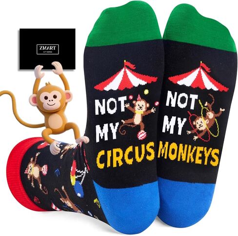Zmart Funny Monkey Gifts for Women Men Monkey Gifts for Monkey Lovers, Monkey Socks Novelty Crazy Silly Fun Socks in Kuwait