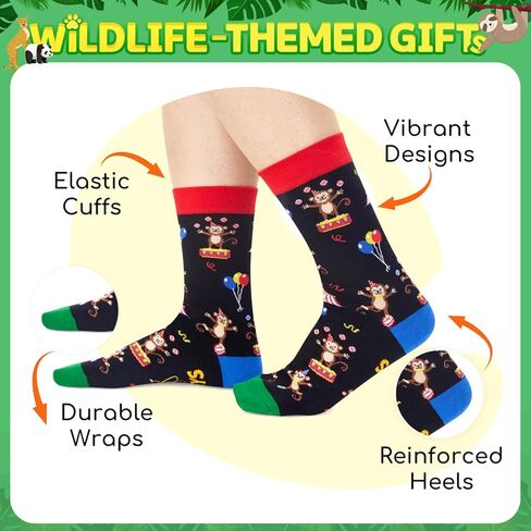 Zmart Funny Monkey Gifts for Women Men Monkey Gifts for Monkey Lovers, Monkey Socks Novelty Crazy Silly Fun Socks in Kuwait