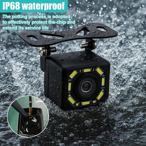 كاميرا احتياطية للسيارة ، 12 LED Vision Night Vision Camera HD HD View Camera ، 170 ° زاوية طويلة ، إطار لوحة الترخيص العكسي للسيارات العالمية ، سيارات الدفع الرباعي ، الشاحنات ، RV والمزيد in Saudi Arabia