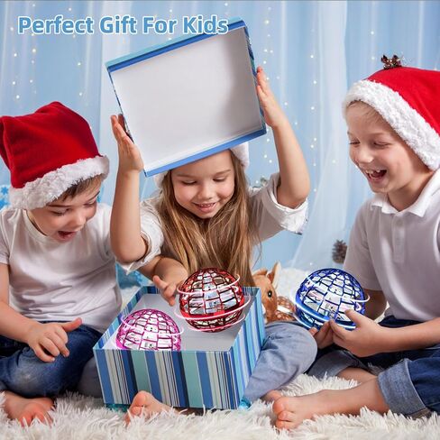 Flying Orb Ball 2025 Hand Controlled Hover Spinner with Galaxy Lights Effect, Magic Floating Cool Toy Gift for Kids Ages 6-10, Indoor & Outdoor Galaxy ball Use Remote Control Quadcopter(Blue) in Kuwait