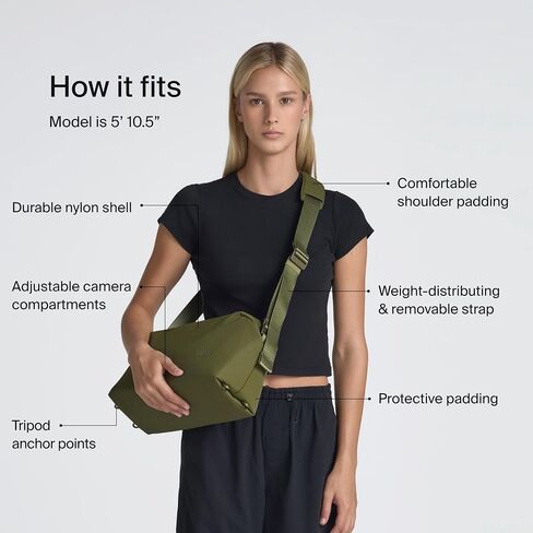 urth Dolomite 8L Crossbody Camera Sling - مقاومة للماء ، معاد تدويرها ، تصوير متعدد الوظائف DSLR اليومية (البيج) in Saudi Arabia
