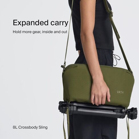 urth Dolomite 8L Crossbody Camera Sling - مقاومة للماء ، معاد تدويرها ، تصوير متعدد الوظائف DSLR اليومية (البيج) in Saudi Arabia