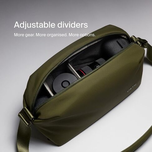urth Dolomite 8L Crossbody Camera Sling - مقاومة للماء ، معاد تدويرها ، تصوير متعدد الوظائف DSLR اليومية (البيج) in Saudi Arabia