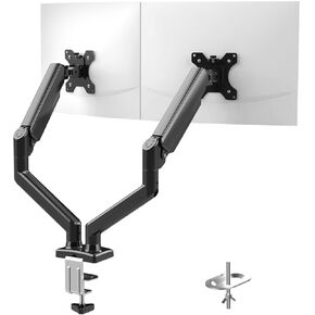 GB2003-2 Dual Monitor Stand for 13-32 Inch Computer Screen, Gas Spring Arm, Adjustable Height, Load Capacity 2-9 kg, VESA 75x75/100x100, Black in Saudi Arabia