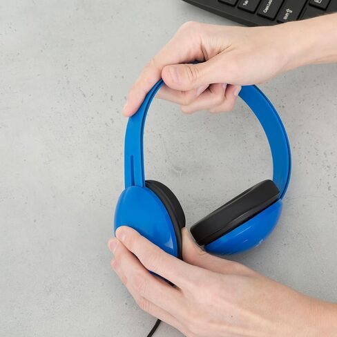 Egghead Heavy-Duty Kids Headphone with Tri-Shield Chew-Resistant Cord, Adjustable Headband, Padded Ear Cushions, and Storage Bag in Saudi Arabia