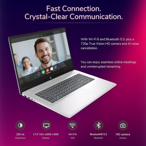 HP 17.3 inch LAPHRISS TOUCH SCREED LAPTOP-WIN 11 PRO • COPILOT المدعوم من الذكاء الاصطناعى • AMD R5-7530U • 17.3 "HD+ BrightView Display • Wi-Fi 6 ، W/محمول ملحقات الكمبيوتر (64G RAM ، 2TB SSD) in Kuwait