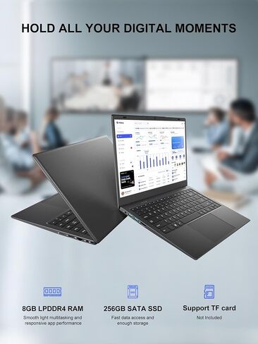 Win11 Pro Laptop 8GB LPDDR4 RAM 512GB SATA SSD, Celeron N4020, Gigabit LAN，4K HD, WI-FI5, Bluetooth5.0, 14' Computer FHD IPS Thin Laptops for Student Home in Saudi Arabia