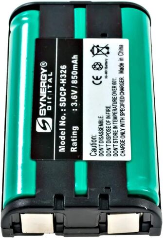 Synergy Digital Cordless Phone Battery, Compatible with Panasonic KX-TG2480 Cordless Phone, (Ni-MH, 3.6V, 850 mAh) Ultra Hi-Capacity, Compatible with Panasonic HHR-P104 Battery in Saudi Arabia