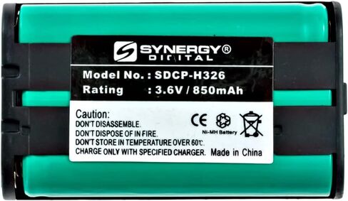 Synergy Digital Cordless Phone Battery, Compatible with Panasonic KX-TG2480 Cordless Phone, (Ni-MH, 3.6V, 850 mAh) Ultra Hi-Capacity, Compatible with Panasonic HHR-P104 Battery in Saudi Arabia