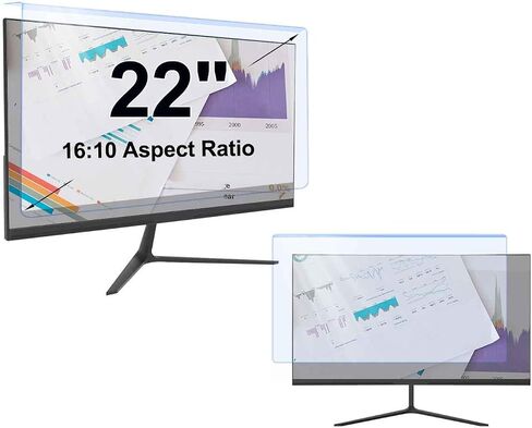 22 inch Computer Screen Blue Light Blocker - Reduce Eye Strain - Easy To Install & Removable Anti Scratch Computer Screen Protector Panel - Hanging Anti Blue Light Glare Screen Protector in Saudi Arabia