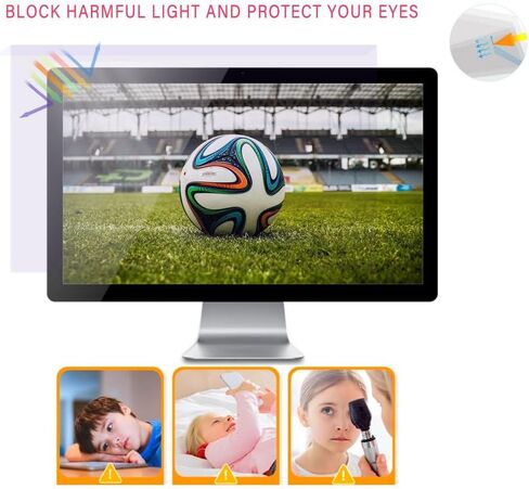 24 inch Computer Screen Blue Light Blocker - Reduce Eye Strain - Easy To Install & Removable Anti Scratch Computer Screen Protector Panel - Hanging Anti Blue Light Glare Screen Protector in Saudi Arabia