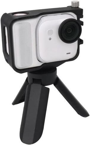 قفص كاميرا الإطار الواقي لـ Insta360 Go Ultra ميزات المسمار 1/4 بوصة والأحذية الساخنة تشمل محول ذو شقين بعصي صور شخصية ترايبود وأضواء مساعدة (أبيض) in Saudi Arabia