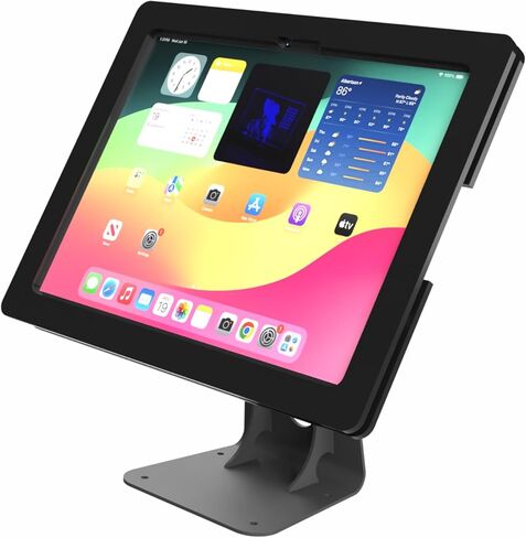 علبة Acrylic المضادة للسرقة مع 360 تدوير 180 حامل سطح المكتب المعدني و 90 درجة كابل شحن لـ Apple iPad Pro 13 "2024 (أسود) in Saudi Arabia