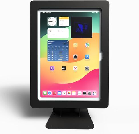 علبة Acrylic المضادة للسرقة مع 360 تدوير 180 حامل سطح المكتب المعدني و 90 درجة كابل شحن لـ Apple iPad Pro 13 "2024 (أسود) in Saudi Arabia