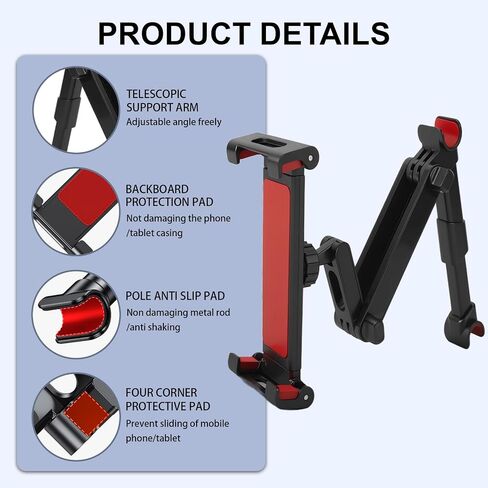 vvag Tablet Holder for Car Headrest,Adjustable iPad Backseat Mount Compatible with iPad Pro, Air, Mini, 4.7-11" Devices,Road Travel Essentials for Kids Accessories (Black) in Saudi Arabia