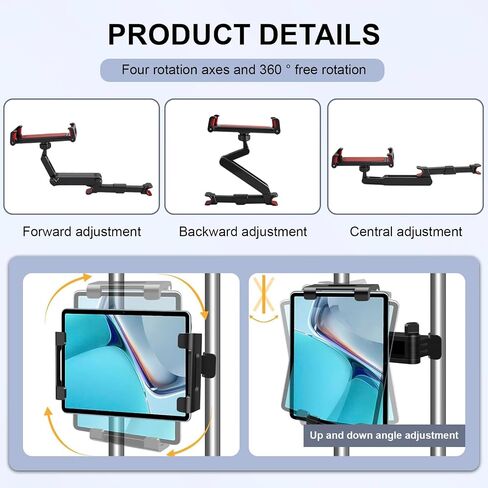 vvag Tablet Holder for Car Headrest,Adjustable iPad Backseat Mount Compatible with iPad Pro, Air, Mini, 4.7-11" Devices,Road Travel Essentials for Kids Accessories (Black) in Saudi Arabia