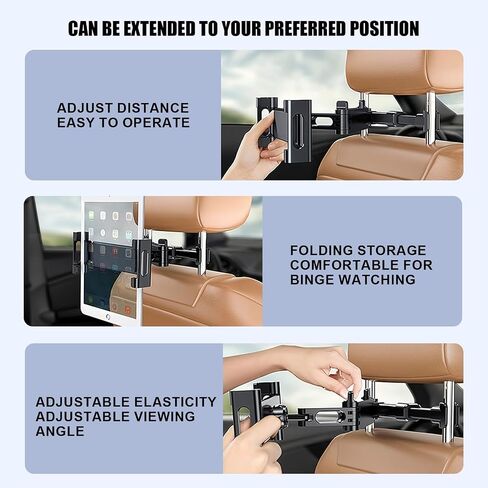 vvag Tablet Holder for Car Headrest,Adjustable iPad Backseat Mount Compatible with iPad Pro, Air, Mini, 4.7-11" Devices,Road Travel Essentials for Kids Accessories (Black) in Saudi Arabia