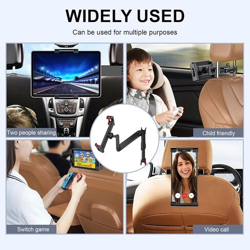 vvag Tablet Holder for Car Headrest,Adjustable iPad Backseat Mount Compatible with iPad Pro, Air, Mini, 4.7-11" Devices,Road Travel Essentials for Kids Accessories (Black) in Saudi Arabia