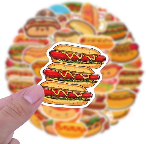 50pcs ملصقات السوشي اللطيفة للأطفال ، ملصقات كاواي الطعام لزجاجة المياه ، شارات السوشي فينيل لصالح مجلة Skatebook Party Party Party in Saudi Arabia