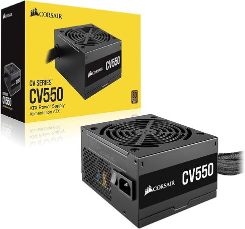 Corsair CV Series ، CV550 ، 550 واط ، 80+ معتمد من البرونز ، مزود طاقة الكابلات الثابتة (CP-9020210-NA) (متجدد) in Kuwait
