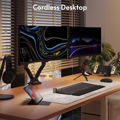 Monitor Stand for Flat Panel Screens, Height Adjustable Desk Mount (Dual) in Kuwait