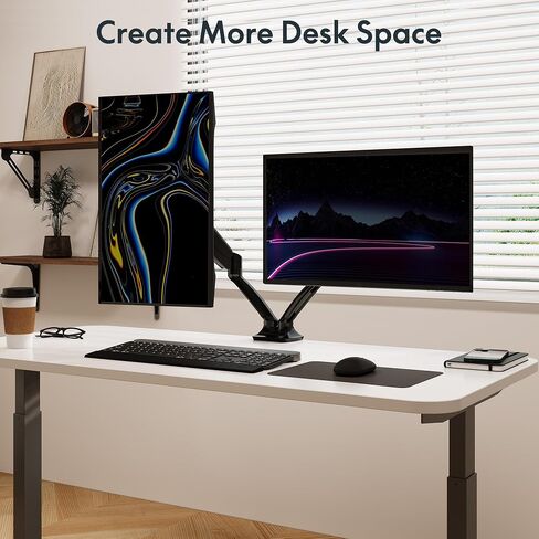 Monitor Stand for Flat Panel Screens, Height Adjustable Desk Mount (Dual) in Kuwait