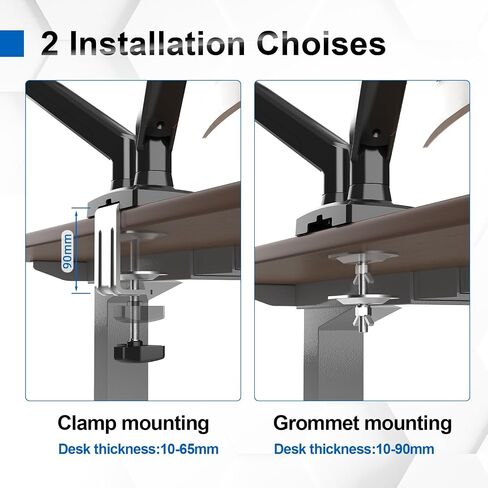 GB2003-2 Dual Monitor Stand for 13-32 Inch Computer Screen, Gas Spring Arm, Adjustable Height, Load Capacity 2-9 kg, VESA 75x75/100x100, Black in Saudi Arabia