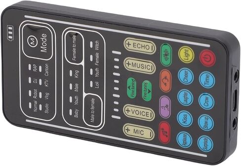 Sorandy Portable Voice Changer, Mini Live Broadcast Voice Disguiser, Handheld Microphone Sound Board Modulator for Mobile Phone, PC, Laptops, Tablet, with Wired Earphones in Kuwait