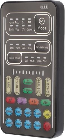 Sorandy Portable Voice Changer, Mini Live Broadcast Voice Disguiser, Handheld Microphone Sound Board Modulator for Mobile Phone, PC, Laptops, Tablet, with Wired Earphones in Kuwait