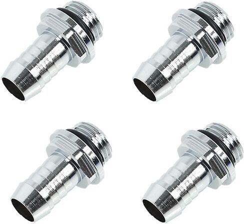 Alphacool HF G1/4" to 10mm ID Fatboy Barb Fitting for Soft Tubing, Deep Black, 4-Pack in Saudi Arabia