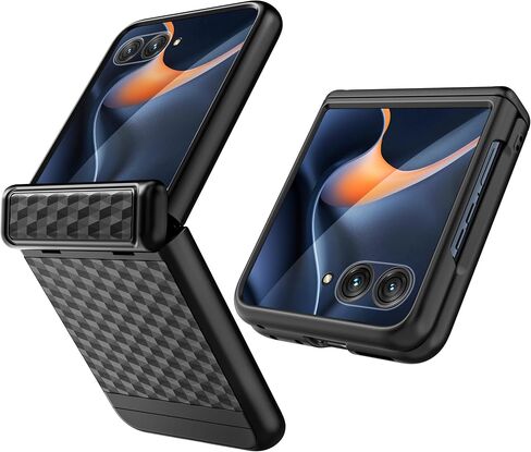 علبة الحزام المغطى بـ Motorola Razr 2025 مع حافظة مقطع - حالة واقية مع واقي شاشة مدمج (أسود) in Kuwait