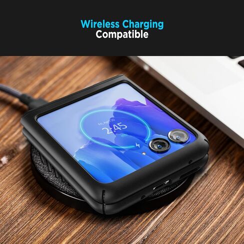 علبة الحزام المغطى بـ Motorola Razr 2025 مع حافظة مقطع - حالة واقية مع واقي شاشة مدمج (أسود) in Kuwait