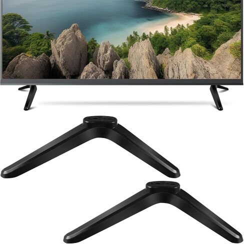2 PCS TV TV Legs ، أقواس تركيب التلفزيون ، حامل طاولة مع مسامير ، أسود ، يناسب 32-55 بوصة tvlegs in Saudi Arabia