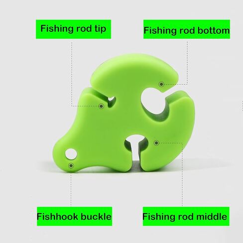 Fishing Rod Hook Keeper – Green Silicone 2-Pack Hook Clip & Rod Strap for 0.16"–0.47" Rods – Lure Hook Holder & Rod Binder for Baitcasting, Spinning, Multi-Piece Fishing Poles in Saudi Arabia