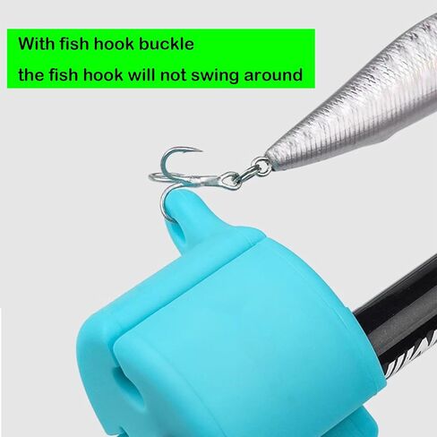 Fishing Rod Hook Keeper – Green Silicone 2-Pack Hook Clip & Rod Strap for 0.16"–0.47" Rods – Lure Hook Holder & Rod Binder for Baitcasting, Spinning, Multi-Piece Fishing Poles in Saudi Arabia