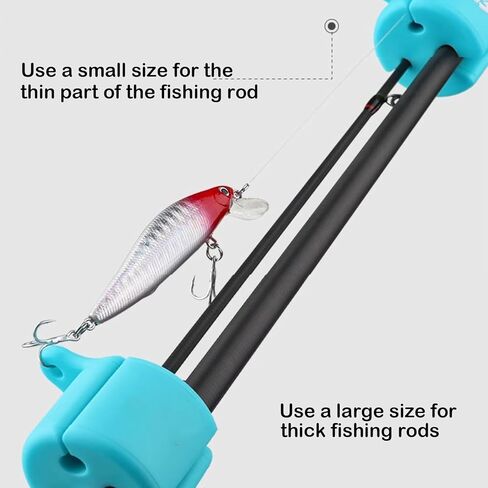 Fishing Rod Hook Keeper – Green Silicone 2-Pack Hook Clip & Rod Strap for 0.16"–0.47" Rods – Lure Hook Holder & Rod Binder for Baitcasting, Spinning, Multi-Piece Fishing Poles in Saudi Arabia