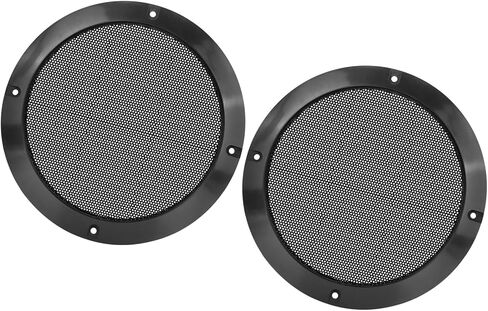 2pcs 6.5 Inch Metal Glossy Audio Speaker Cover Mesh Subwoofer Grill Horn Guard Decorative Circle Grille Protector Black for Car Replacement Durable Material in Saudi Arabia