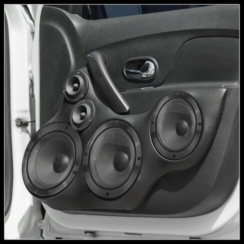 2pcs 6.5 Inch Metal Glossy Audio Speaker Cover Mesh Subwoofer Grill Horn Guard Decorative Circle Grille Protector Black for Car Replacement Durable Material in Saudi Arabia