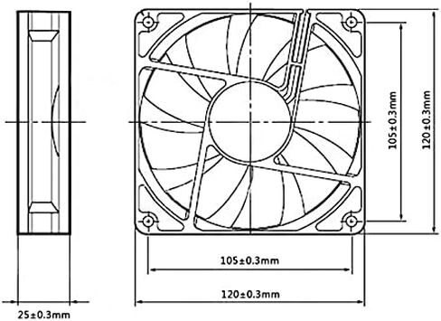 Computer Radiator 4 Pin 120mm Computer Case Fan Silent 12CM Fan CPU Cooling RGB Quiet PC Cooler Fan Case Fans 12V DC Adjust Fan Speed (Size : 2 Pcs) in Saudi Arabia