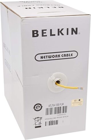 Belkin Cat6 كابل السائبة الصلبة * 4PR ؛ 24awg ؛ 1000 الأصفر (A7L704-1000-YYLW) in Saudi Arabia