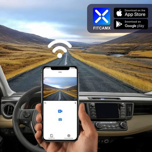 FITCAMX 4K DASH CAM مناسب لـ Toyota RAV4 2017 2018 (جزء لا نهايات مع #42080 أو 42090) ، Look OEM Factory ، فيديو UHD 2160P ، WIFI وتطبيق مدمج ، تسجيل حلقة ، G-SESOR ، PLUCT & PLAY ، 64GB بطاقة ، 64GB in Kuwait