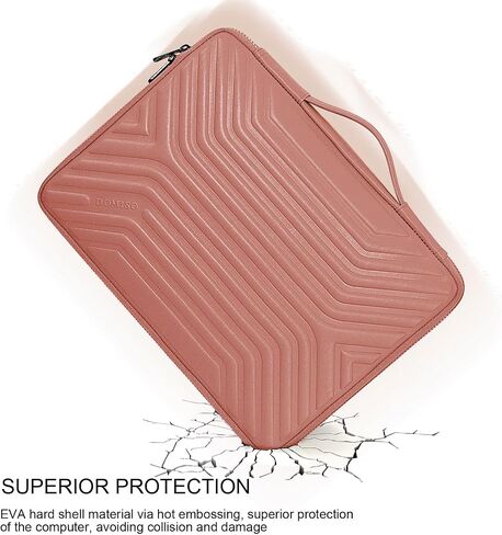 DOMISO 13.3 Inch Shockproof Waterproof Laptop Sleeve with Strap Lightweight Soft EVA Tablet Case for 13-13.3 Inch Laptops/MacBook Pro Retina/Dell Inspiron 13 XPS 13 / HP, Pink in Saudi Arabia